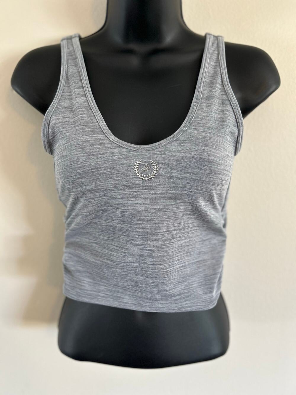 Victoria’s Secret PINK Gray Heathered Sports Bra Longline Tank Size Small